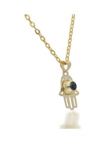 Chain Necklace With Hamsa Hand Pendant