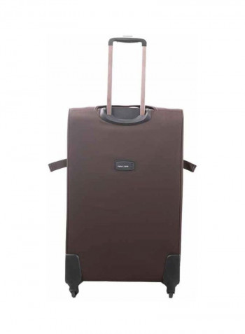 Softside 3 Piece Luggage Trolley Set Brown