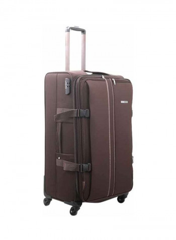 Softside 3 Piece Luggage Trolley Set Brown