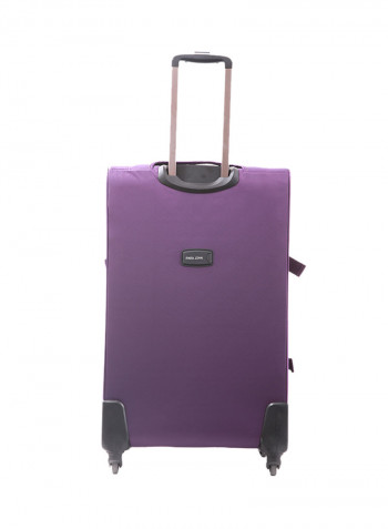 Softside 3 Piece Luggage Trolley Set Purple
