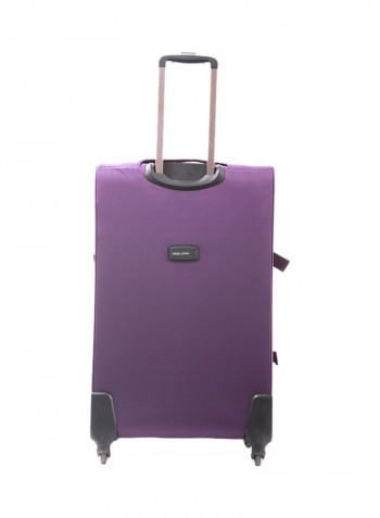 Softside 3 Piece Luggage Trolley Set Purple