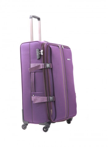 Softside 3 Piece Luggage Trolley Set Purple