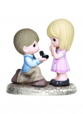 Bisque Porcelain Figurine Grey/Pink/Beige 5.5x5.5x3.25inch
