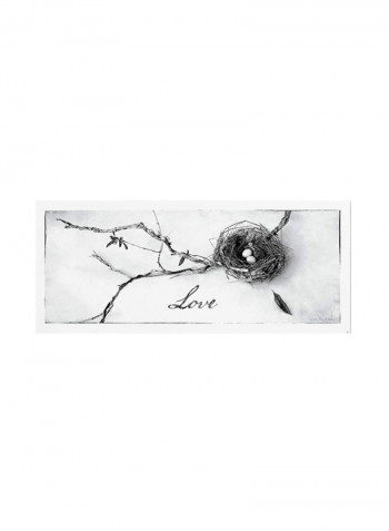 Nest And Branch Ii Love Artwork Canvas Wall Art Black/White 10 x 24inch