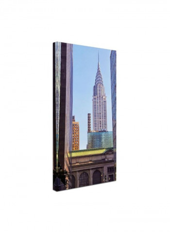Chrysler Building Canvas Wall Art Multicolour 12 x 24inch