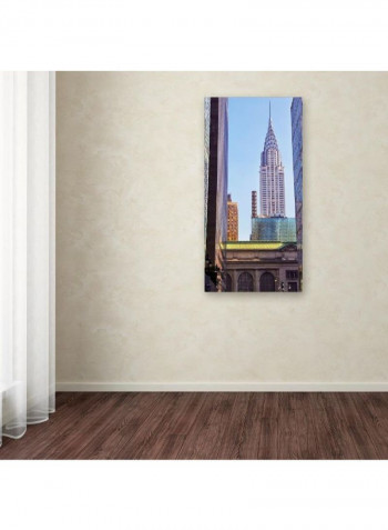 Chrysler Building Canvas Wall Art Multicolour 12 x 24inch