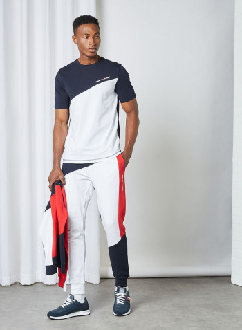Colourblock Cuffed Joggers Desert Sky