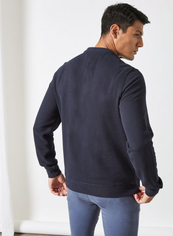 Crest Detail Sweatshirt Blue