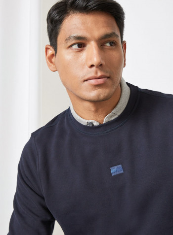 Crest Detail Sweatshirt Blue