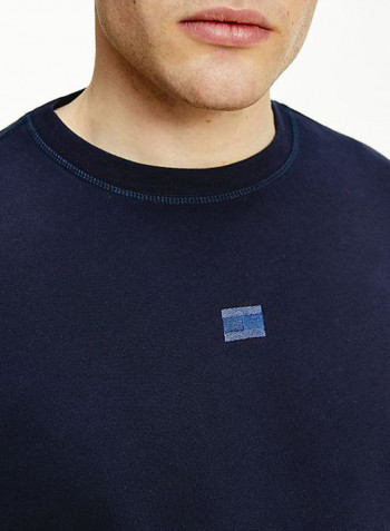 Crest Detail Sweatshirt Blue