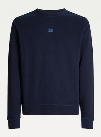 Crest Detail Sweatshirt Blue