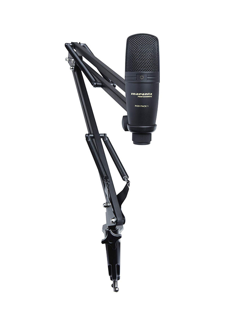 Pod Pack 1 - USB Microphone with Broadcast Stand and Cable PODPACK1 Black
