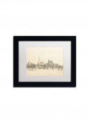 Toronto Skyline Sheet Music Framed Wall Art multicolour 11 x 14inch