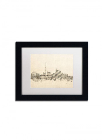 Toronto Skyline Sheet Music Framed Wall Art multicolour 11 x 14inch