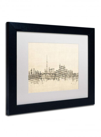 Toronto Skyline Sheet Music Framed Wall Art multicolour 11 x 14inch
