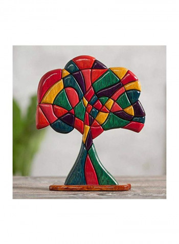 Tree Of Life Sculpture Pink/Blue/Green 6.5x8x2inch