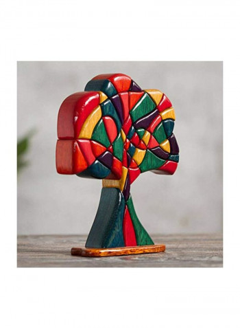 Tree Of Life Sculpture Pink/Blue/Green 6.5x8x2inch