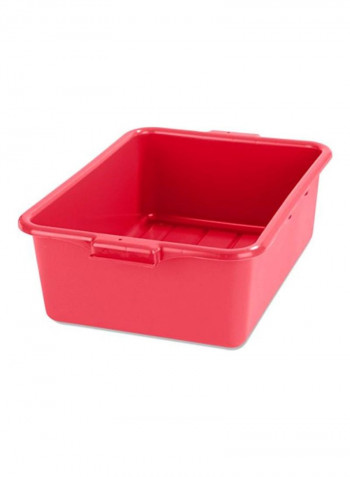 Ergonomic Wash Basin Tote Box Red 20x15x7inch