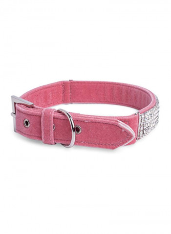 Adjustable Dog Collar Pink/Clear 1x20x0.2inch