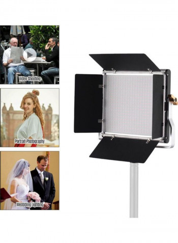 LED Photography Light With Barn Door White/Black