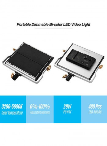 LED Photography Light With Barn Door White/Black