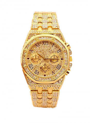 Men's Waterproof Rhinestone Decor Quartz Analog Watch NNSB03708644