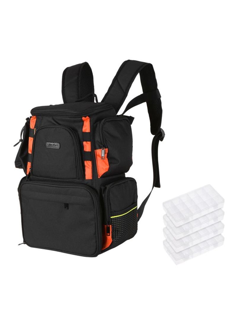 5-Piece Fishing Backpack With Tackle Box Set