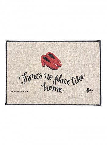 There's No Place Like Home Doormat Beige/Black/Red 27x18x0.5inch