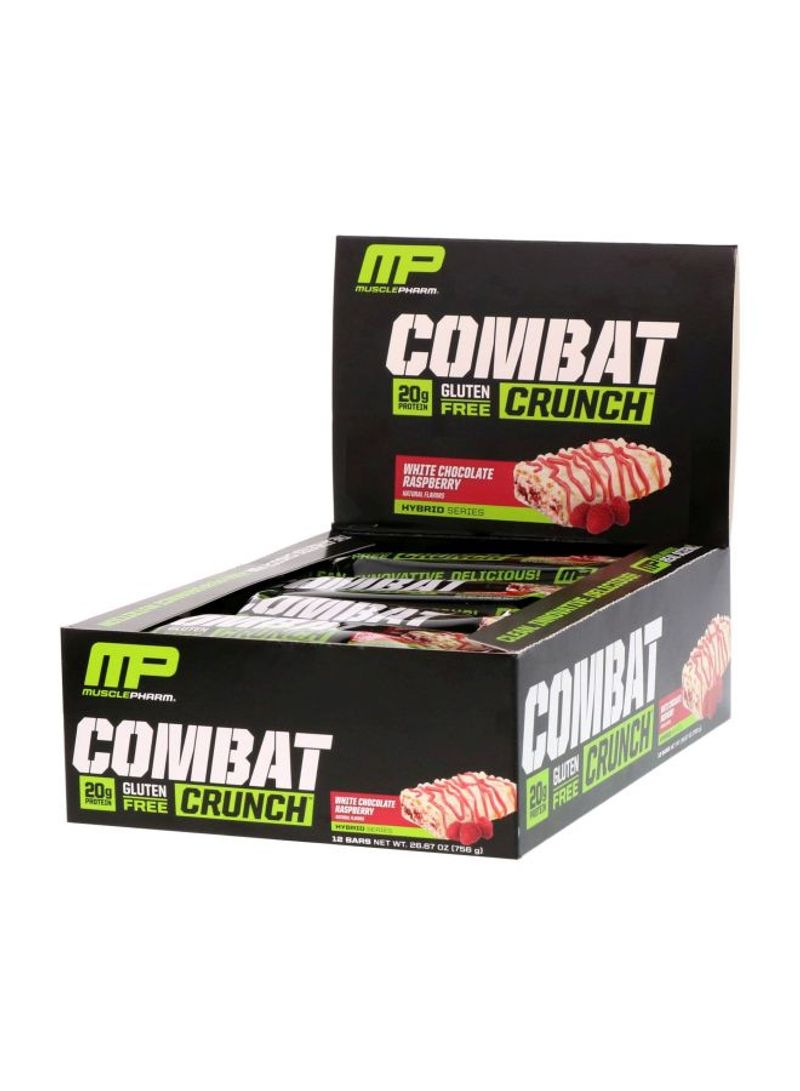 Pack Of 12 Combat Crunch White Chocolate Raspberry Protein Bars