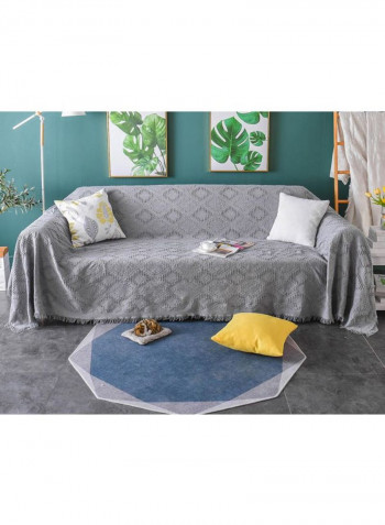 Simple Solid Blanket Sofa Slipcover Grey 230X340centimeter