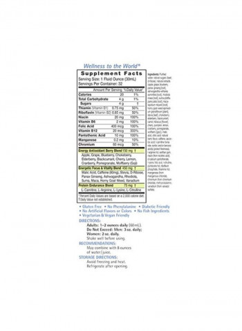 Ultrashot Natural Energy Liquid Dietary Supplement