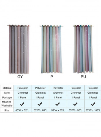 2-Piece Star Blackout Curtains Multicolour