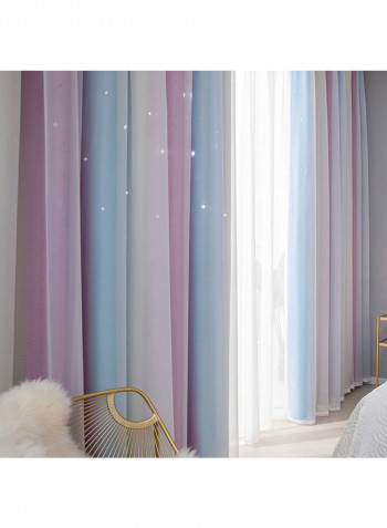 2-Piece Star Blackout Curtains Multicolour