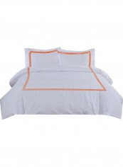 3-Piece Duvet Cover Set Cotton White/Orange 102 X  86inch