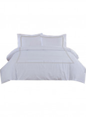 3-Piece Duvet Cover Set Cotton White 102 x 86inch