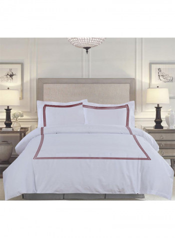 3-Piece Duvet Set Cotton White 53 x 78inch