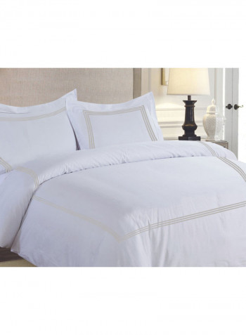 3-Piece Duvet Set Cotton White 78 x 78inch