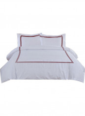 3-Piece Duvet Cover Set Cotton White/Red 78 X  78inch