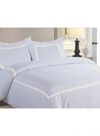 3-Piece Duvet Cover Set Cotton Light Blue 102 x 86inch