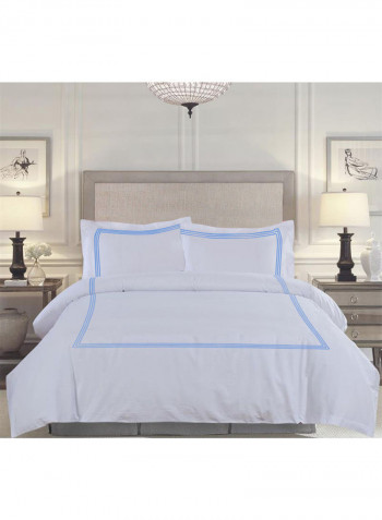 3-Piece Duvet Cover Set Cotton White 102 x 86inch