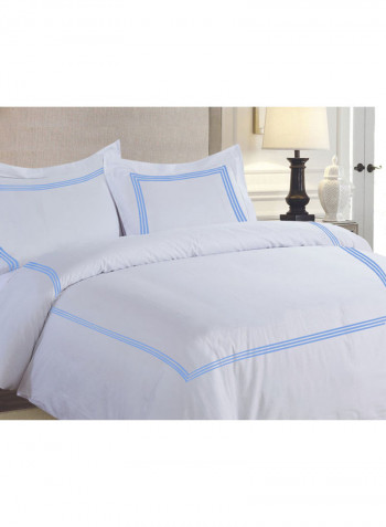 3-Piece Duvet Cover Set Cotton White 102 x 86inch