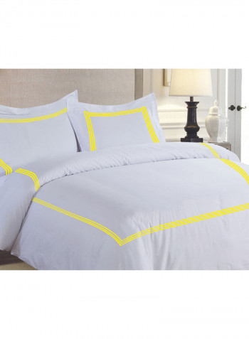 3-Piece Duvet Set Cotton White 102 x 86inch