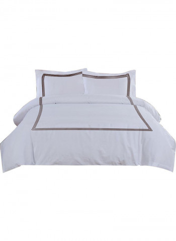 3-Piece Duvet Set Cotton White 78 x 78inch