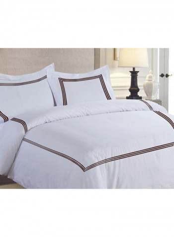 3-Piece Duvet Set Cotton White 78 x 78inch