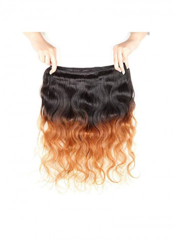 3-Piece Brazilian Wavy Virgin Human Hair Extension Brown/Black 2X1.02X0.98inch