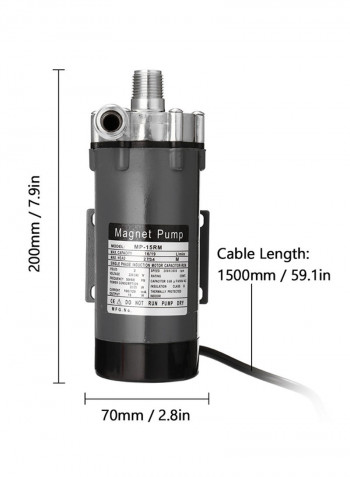 Stainless Steel Magnetic Pump Black/Silver/Red 26centimeter