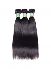 Pack Of 3 Unprocessed Brazilian Silky Straight Hair Extension Black