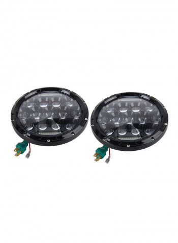 2-Piece 7 Inch DC10-48V 36W 6000K Harley Motorcycle Headlight With 12 SMD-5630-LED Lamps And 12 Crystal Lamp Beads