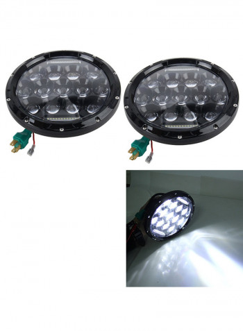 2-Piece 7 Inch DC10-48V 36W 6000K Harley Motorcycle Headlight With 12 SMD-5630-LED Lamps And 12 Crystal Lamp Beads