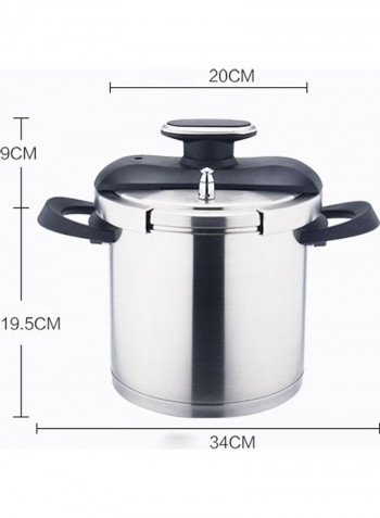 Stainless Steel Pressure Cooker Silver 30x29x30cm